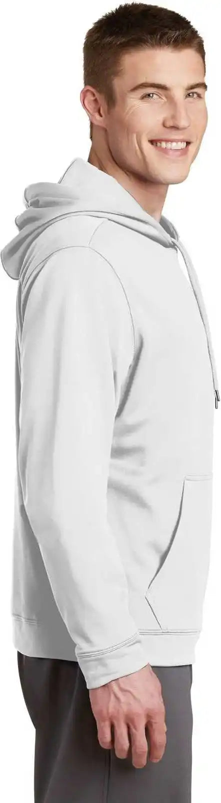 Sport Tek F244 Wick Fleece Hooded Pullover White