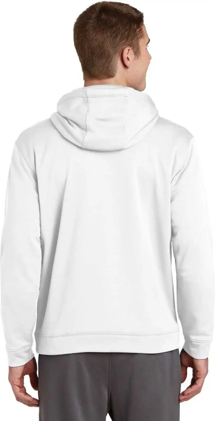 Sport Tek F244 Wick Fleece Hooded Pullover White