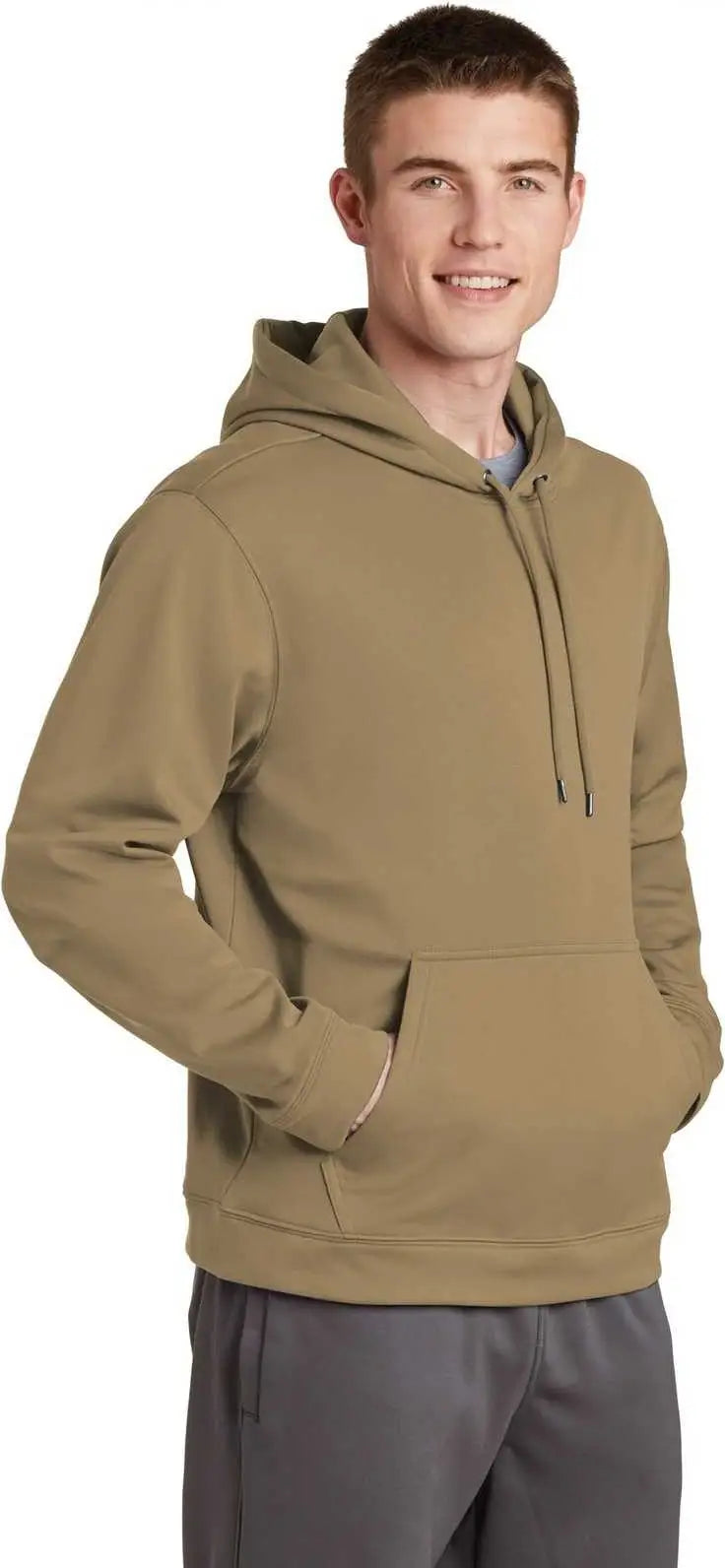 Sport-tek F244 Sport-wick Fleece Hooded Pullover - Coyote Brown