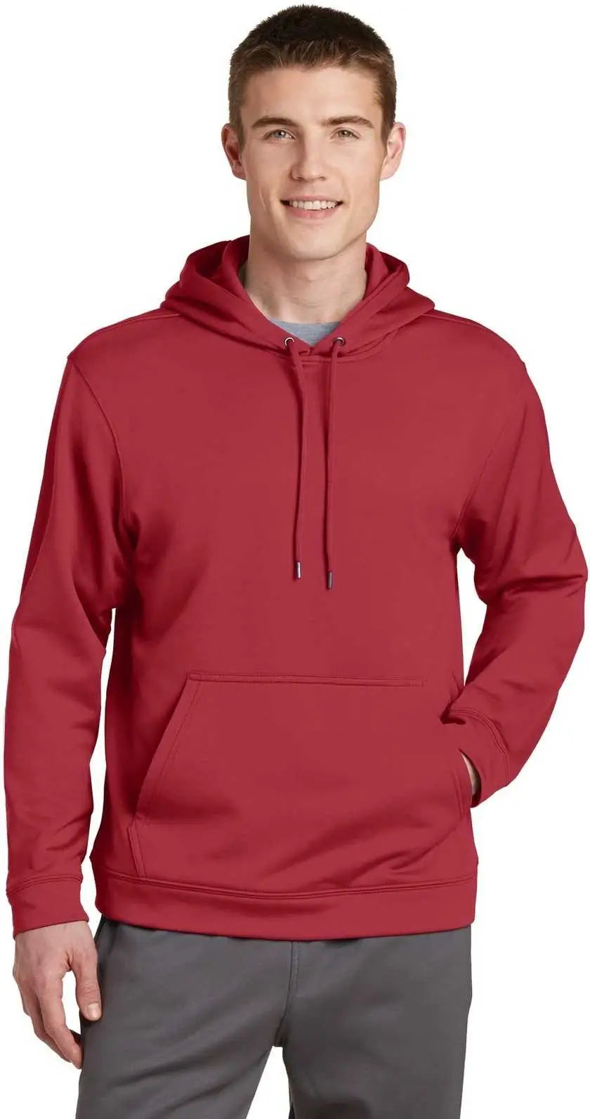 Sport-tek F244 Sport-wick Fleece Hooded Pullover - Deep Red