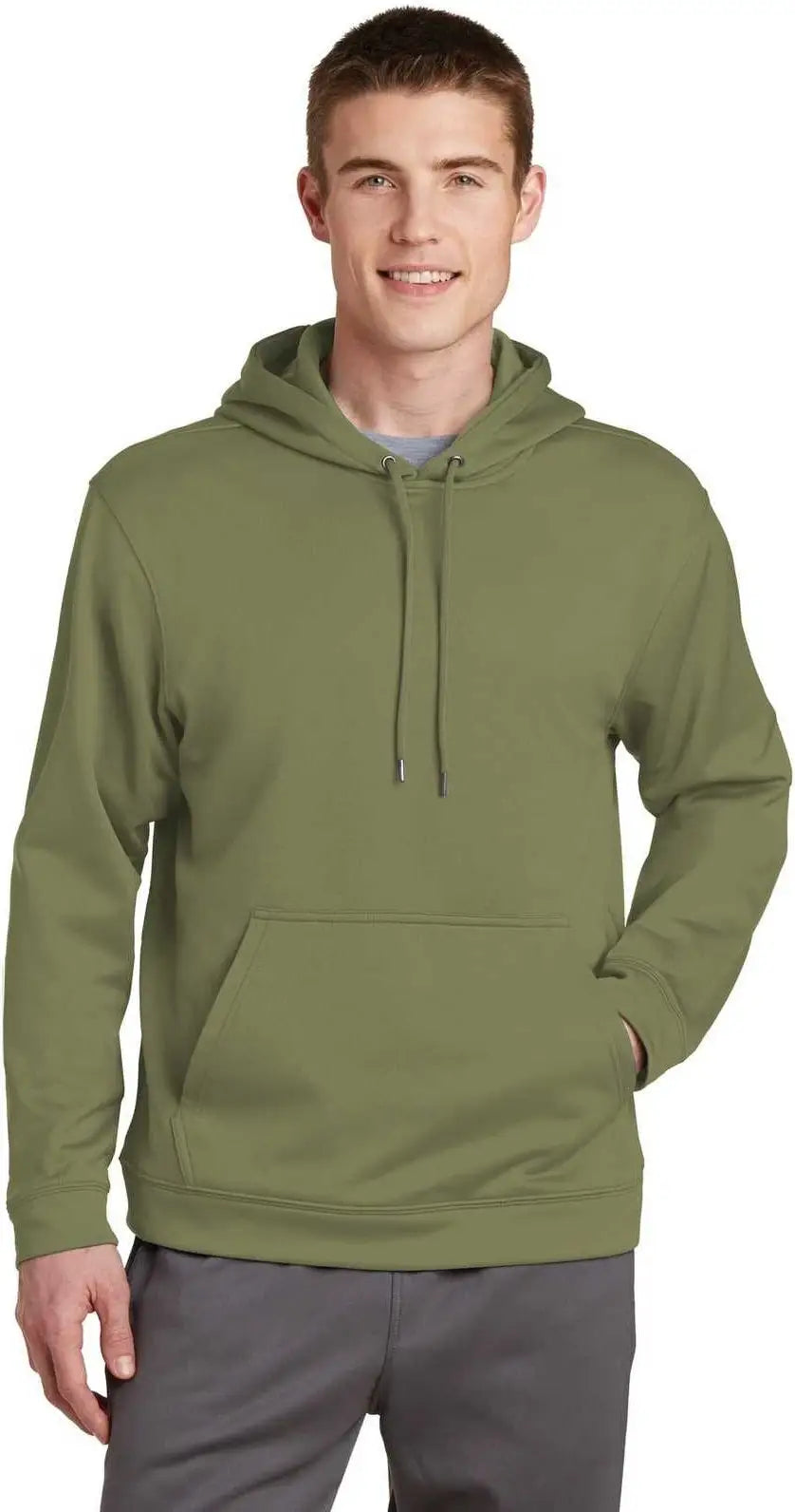 Sport-tek F244 Sport-wick Fleece Hooded Pullover - Olive Drab Green