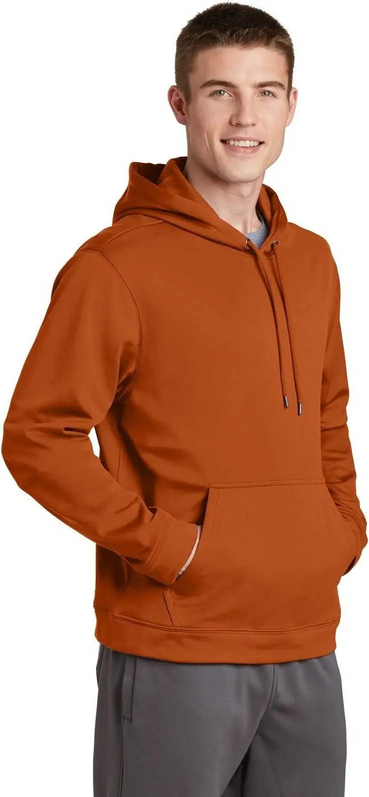Sport-tek F244 Sport-wick Fleece Hooded Pullover - Texas Orange