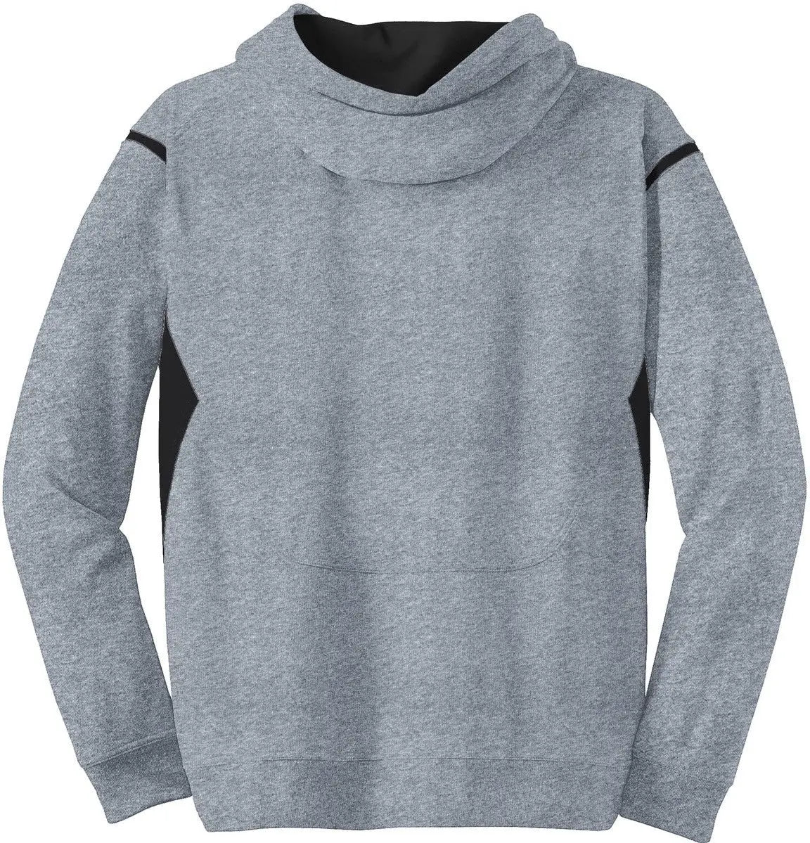 Sport-tek F246 Tech Fleece Colorblock Hooded Sweatshirt - Gray Heather Black