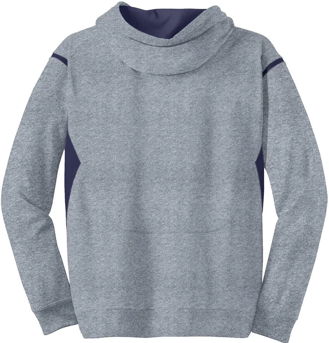 Sport-tek F246 Tech Fleece Colorblock Hooded Sweatshirt - Gray Heather True Navy