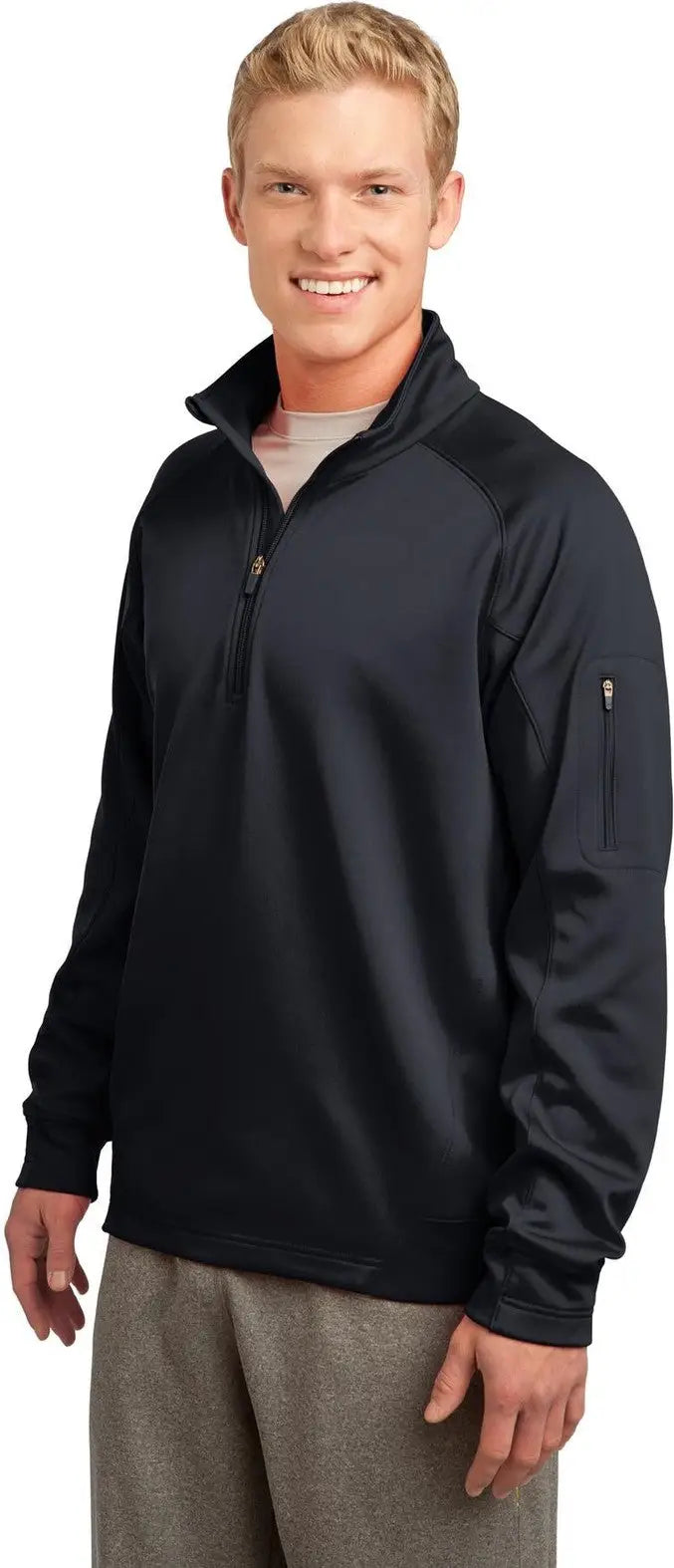 Sport-tek F247 Tech Fleece 1/4-zip Pullover - Black