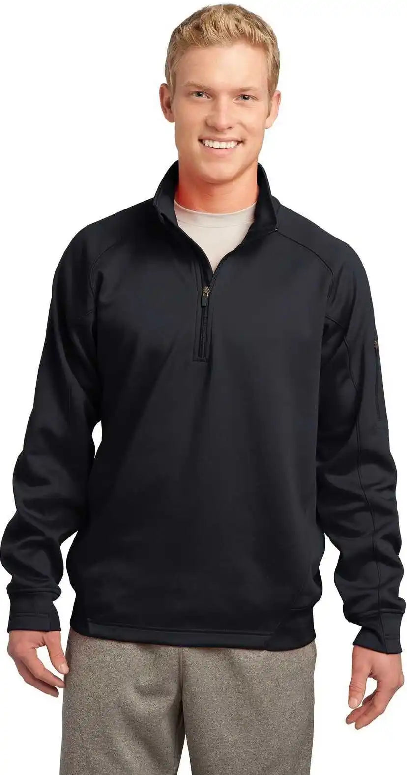 Sport Tek F247 Tech Fleece 1/4 Zip Pullover Black