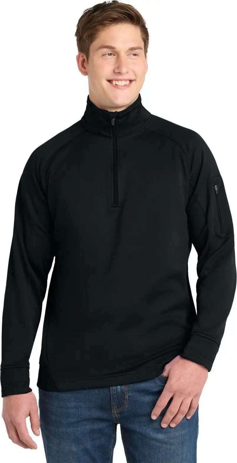 Sport-tek F247 Tech Fleece 1/4-zip Pullover - Black