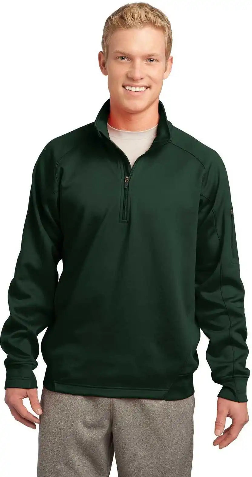 Sport-tek F247 Tech Fleece 1/4-zip Pullover - Forest Green