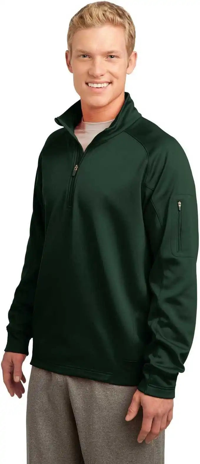 Sport-tek F247 Tech Fleece 1/4-zip Pullover - Forest Green