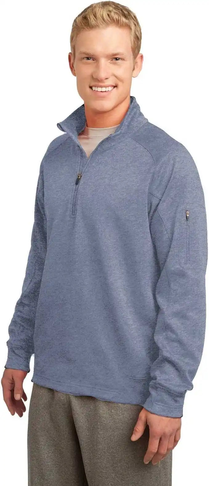Sport-tek F247 Tech Fleece 1/4-zip Pullover - Gray Heather