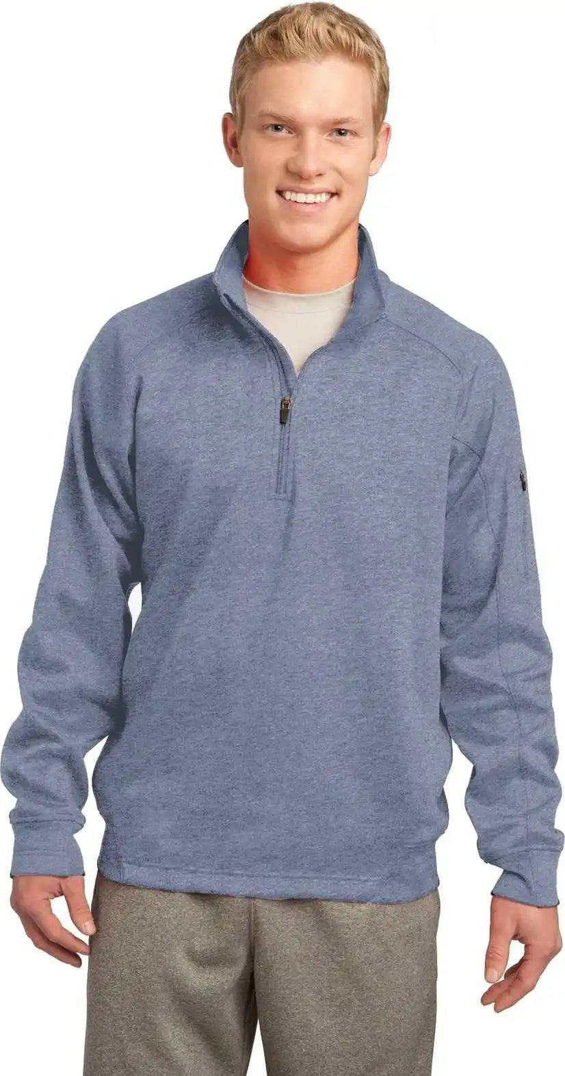 Sport-tek F247 Tech Fleece 1/4-zip Pullover - Gray Heather