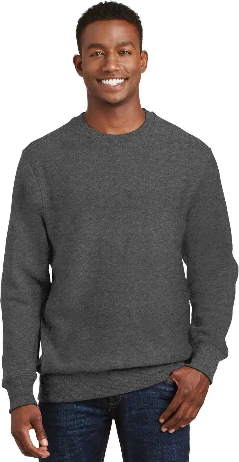 Sport Tek F280 Super Heavyweight Crewneck Sweatshirt Graphite Heather
