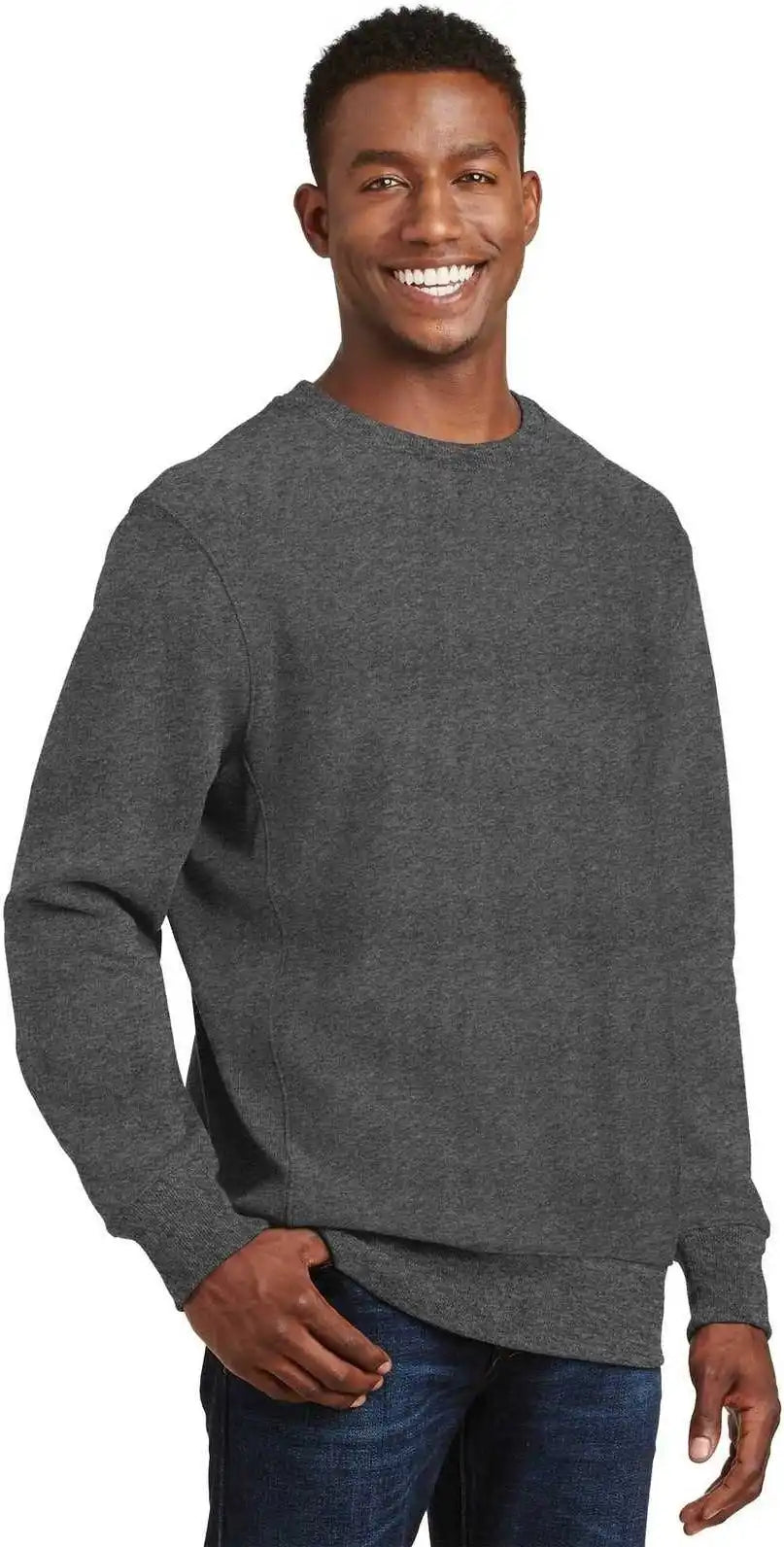 Sport Tek F280 Super Heavyweight Crewneck Sweatshirt Graphite Heather