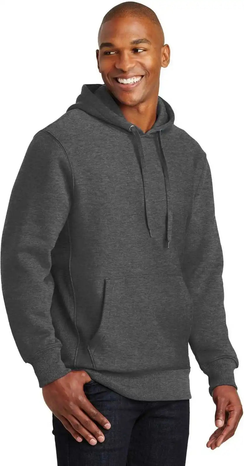 Sport Tek F281 Super Heavyweight Pullover Hooded Sweatshirt Graphite Heather
