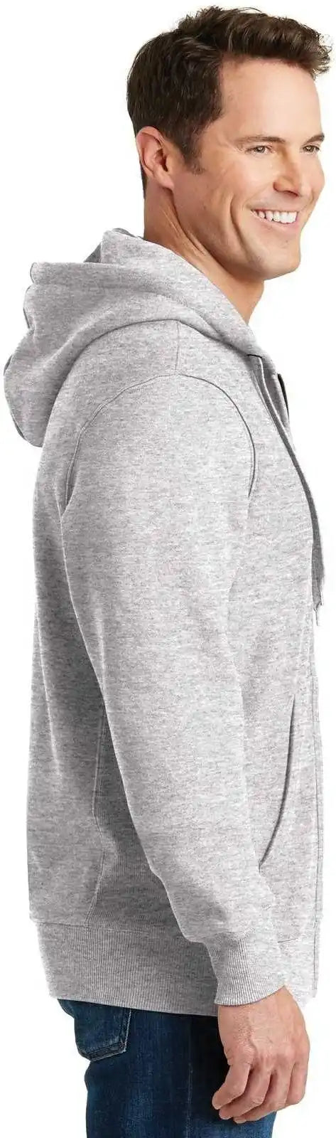 Sport Tek F282 Super Heavyweight Full Zip Hooded Sweatshirt Athletic Heather