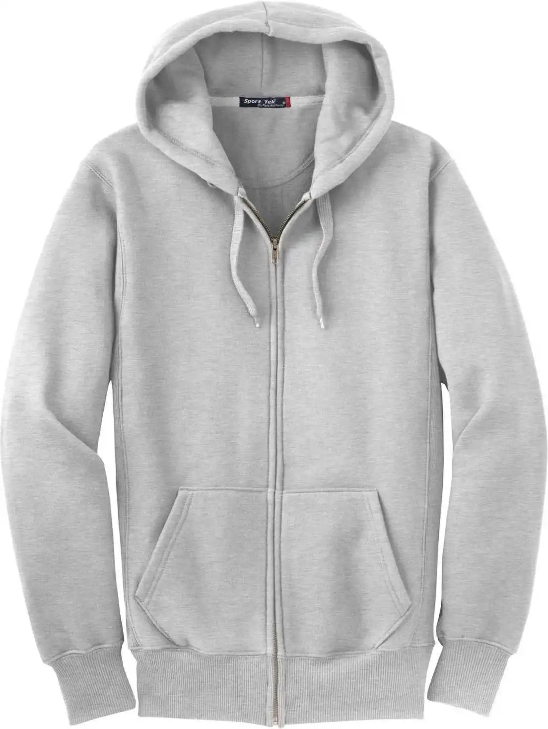 Sport Tek F282 Super Heavyweight Full Zip Hooded Sweatshirt Athletic Heather