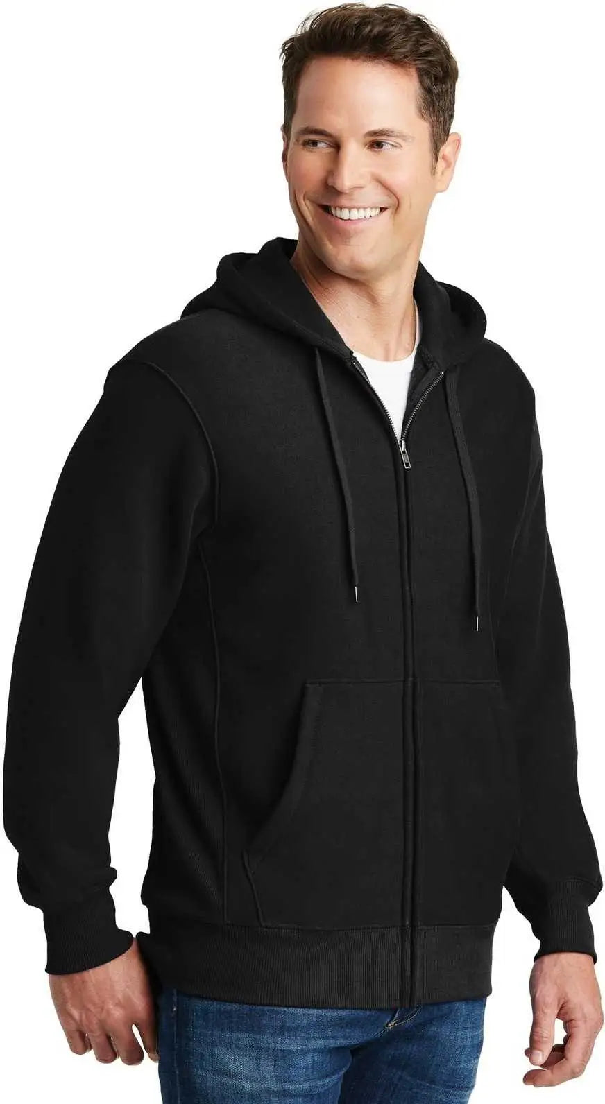 Sport-tek F282 Super Heavyweight Full-zip Hooded Sweatshirt - Black