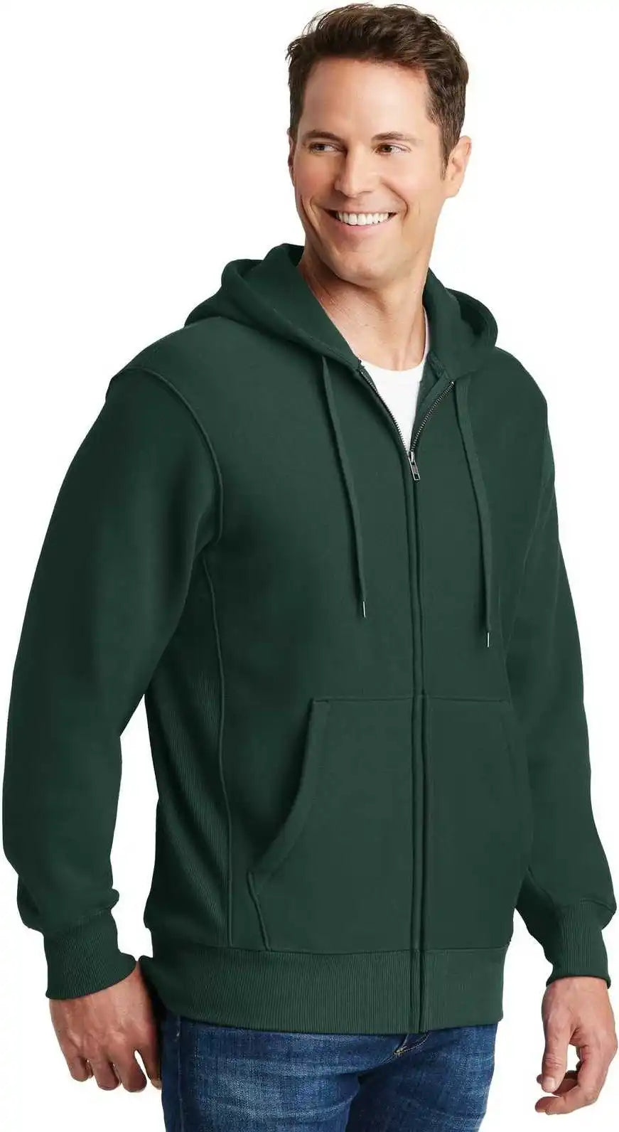 Sport Tek F282 Super Heavyweight Full Zip Hooded Sweatshirt Dark Green