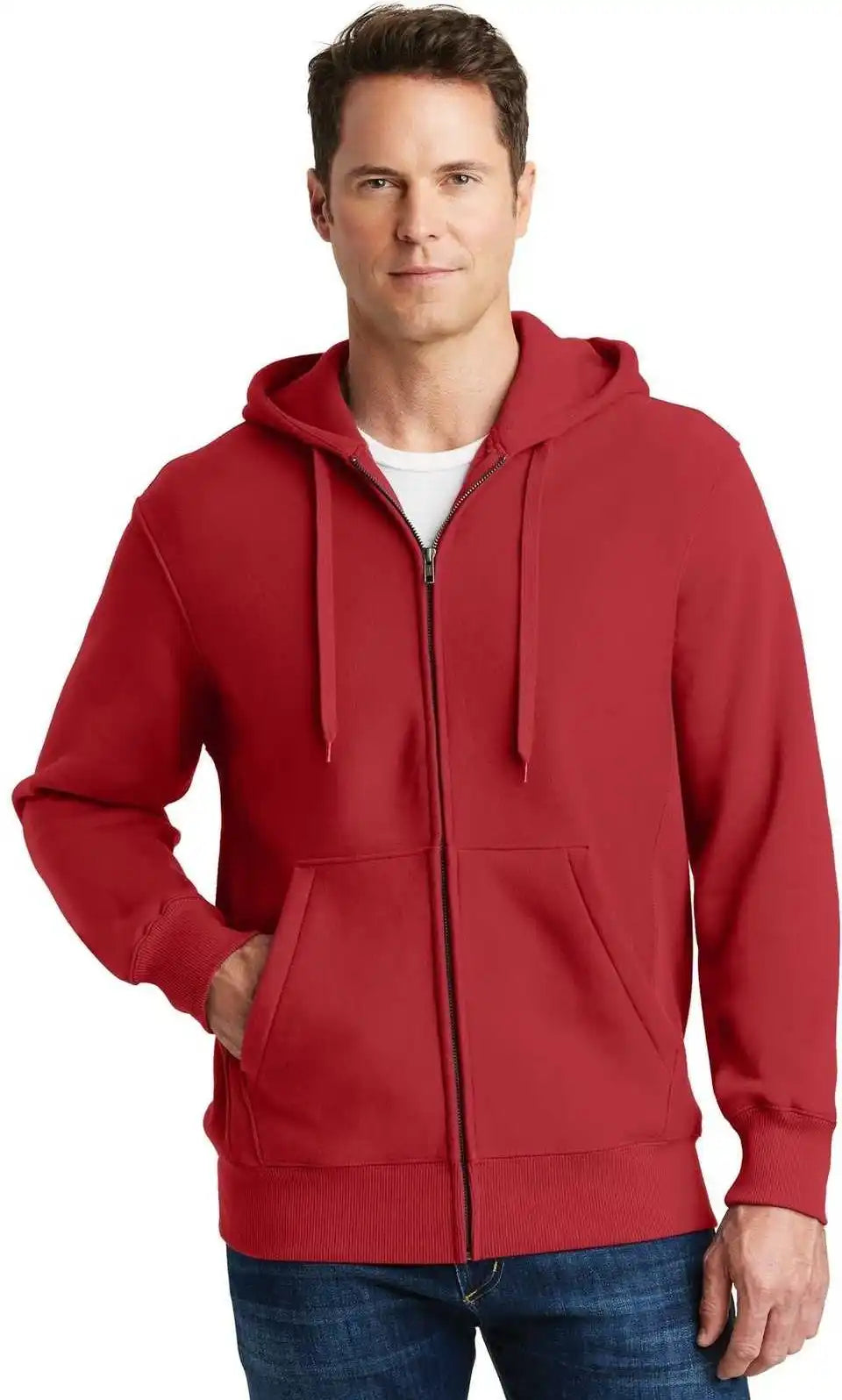 Sport-tek F282 Super Heavyweight Full-zip Hooded Sweatshirt - Red