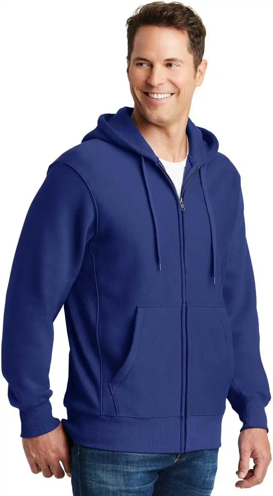 Sport Tek F282 Super Heavyweight Full Zip Hooded Sweatshirt Royal