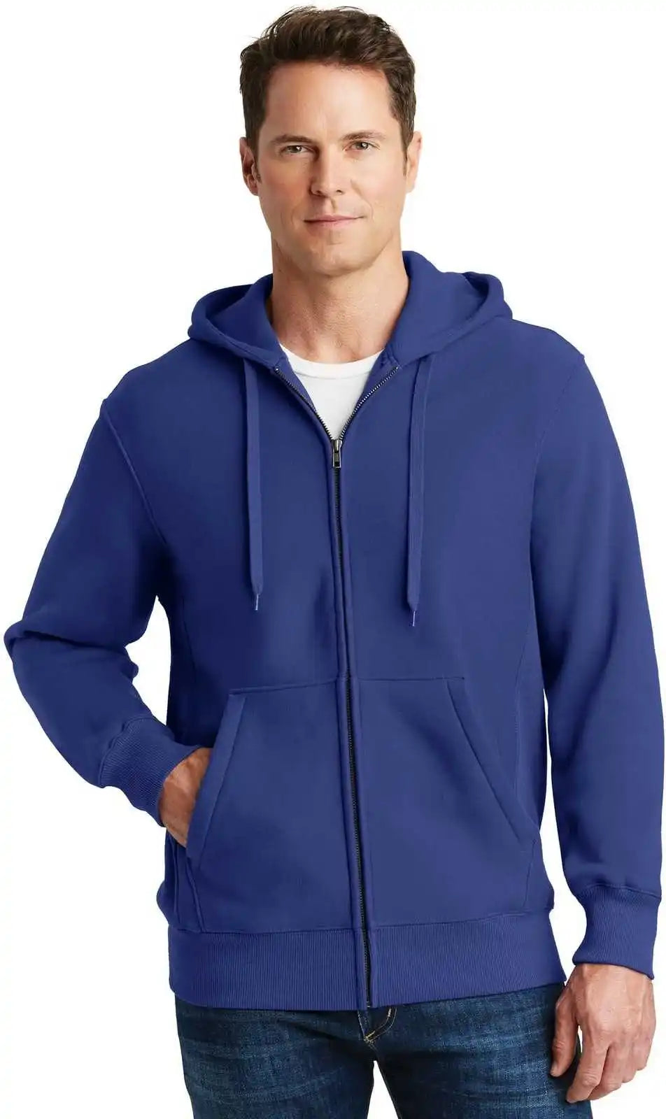 Sport Tek F282 Super Heavyweight Full Zip Hooded Sweatshirt Royal