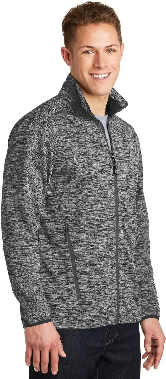 Sport-tek Jst30 Posicharge Electric Heather Soft Shell Jacket - Black