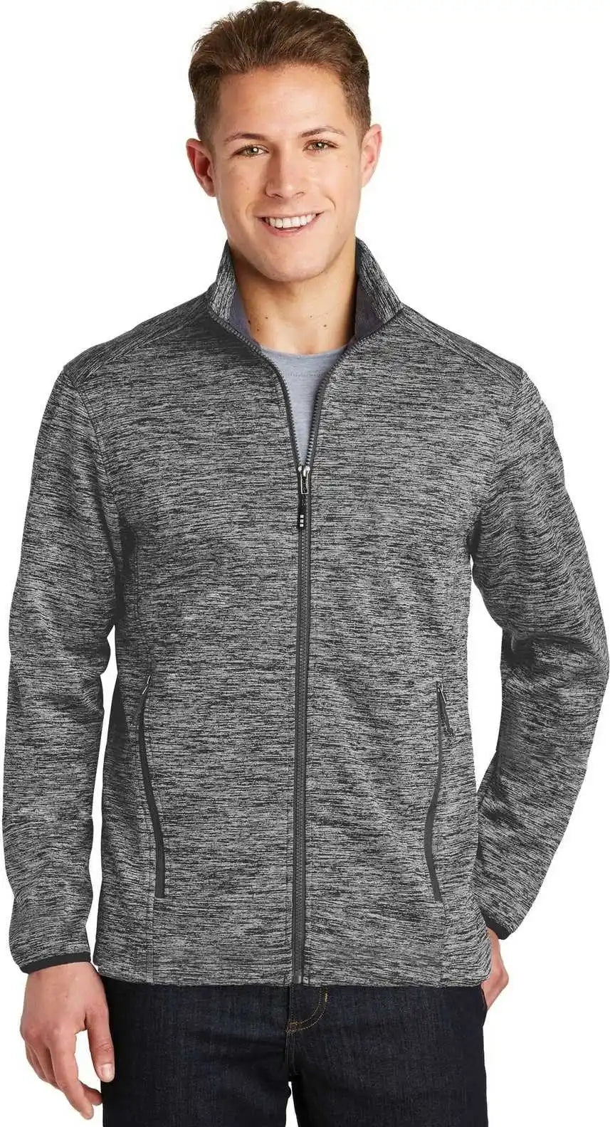 Sport-tek Jst30 Posicharge Electric Heather Soft Shell Jacket - Black