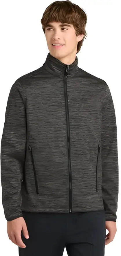 Sport-tek Jst30 Posicharge Electric Heather Soft Shell Jacket - Gray-black - Adult Xs