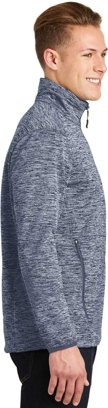 Sport-tek Jst30 Posicharge Electric Heather Soft Shell Jacket - True Navy