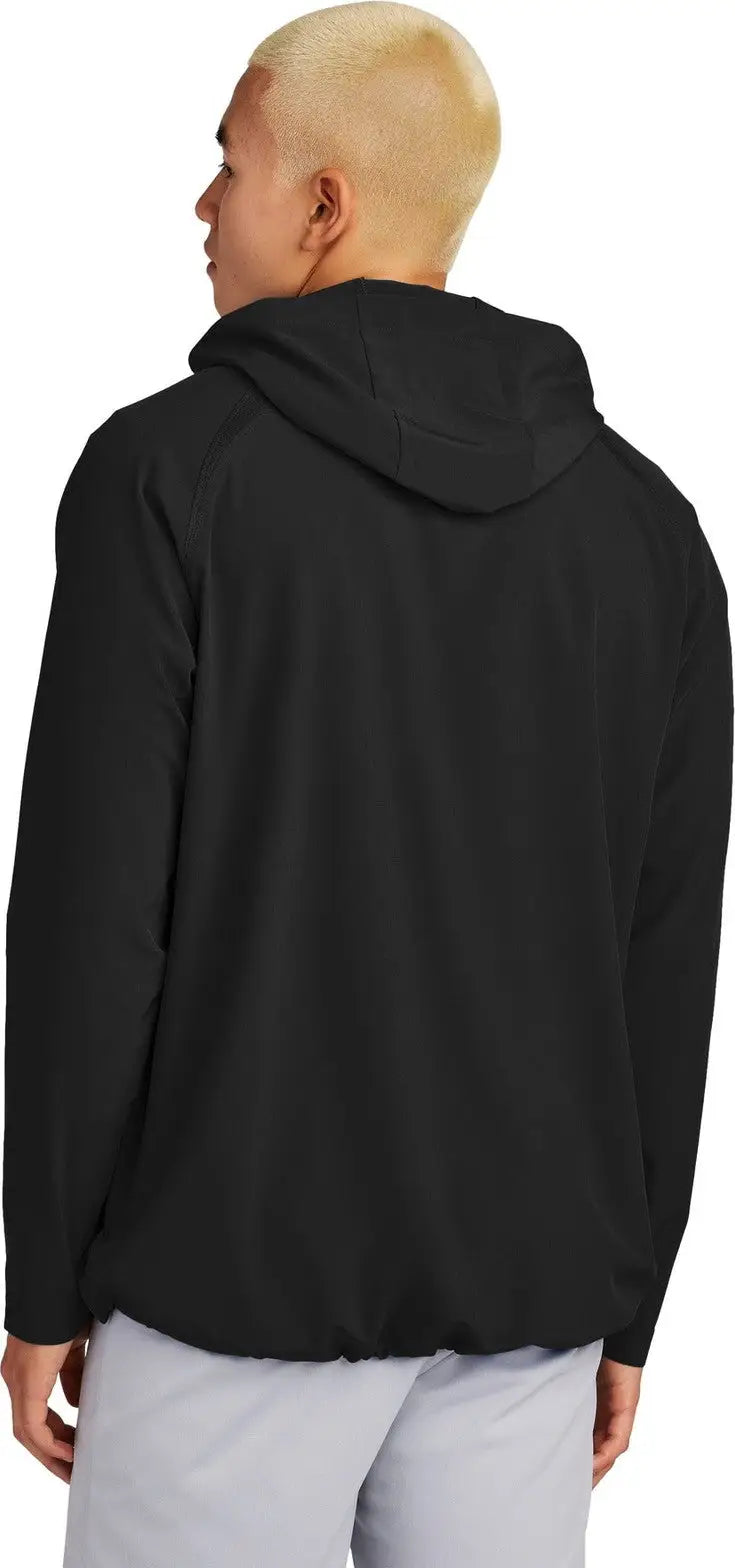 Sport-tek Jst488 Repeat 1/2-zip Long Sleeve Hooded Jacket - Black