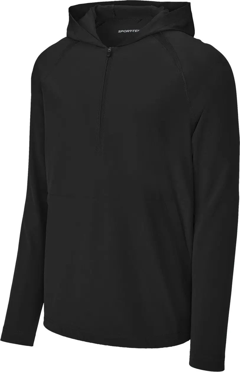 Sport-tek Jst488 Repeat 1/2-zip Long Sleeve Hooded Jacket - Black