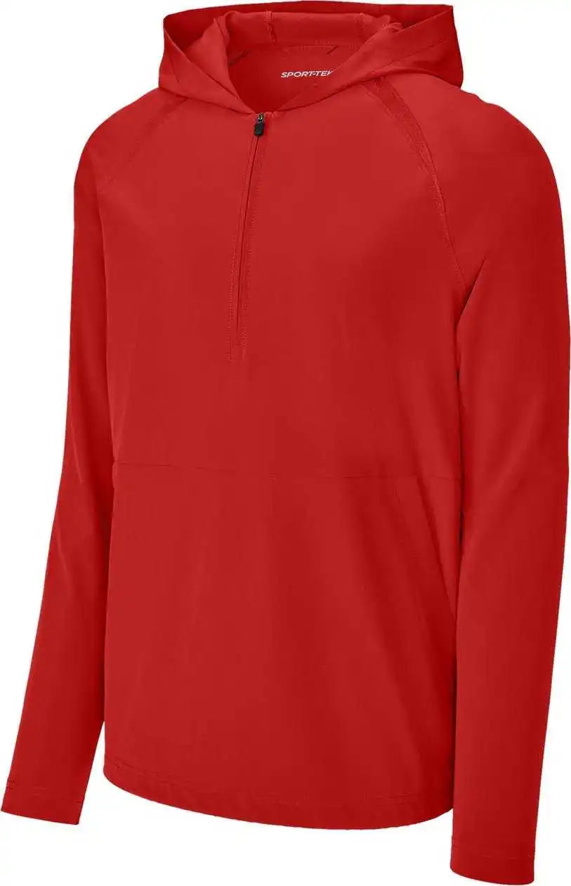 Sport-tek Jst488 Repeat 1/2-zip Long Sleeve Hooded Jacket - Deep Red