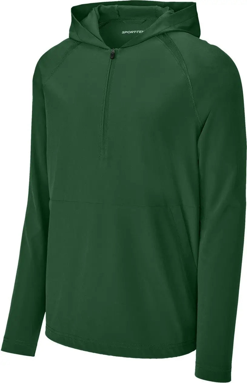 Sport-tek Jst488 Repeat 1/2-zip Long Sleeve Hooded Jacket - Forest Green