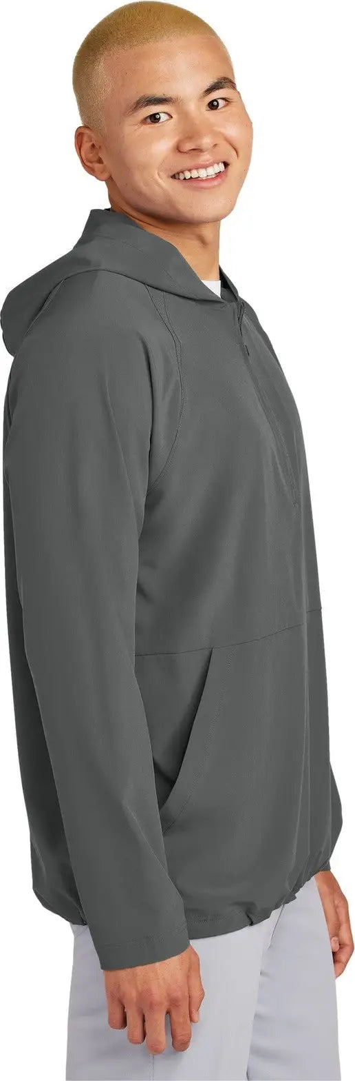 Sport-tek Jst488 Repeat 1/2-zip Long Sleeve Hooded Jacket - Iron Gray