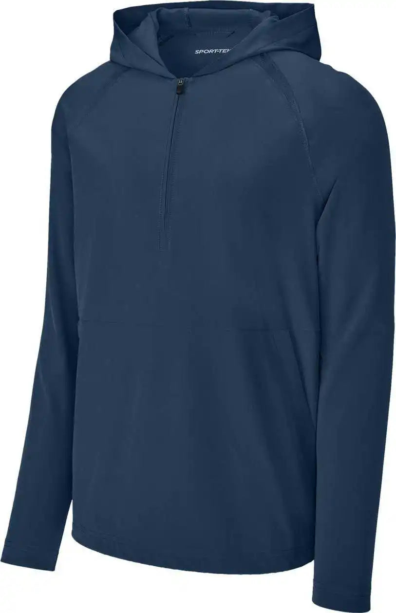 Sport-tek Jst488 Repeat 1/2-zip Long Sleeve Hooded Jacket - True Navy