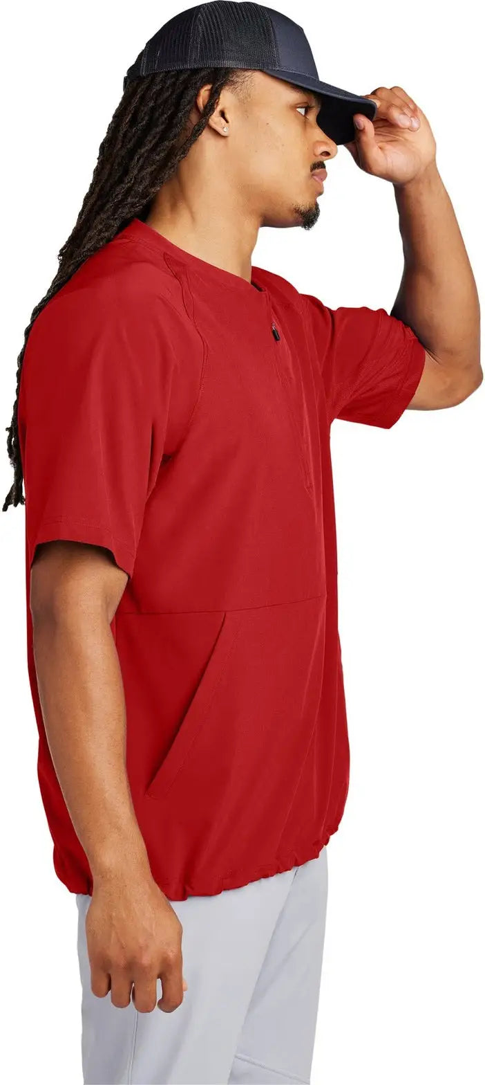 Sport-tek Jst489 Repeat 1/2-zip Short Sleeve Jacket - Deep Red