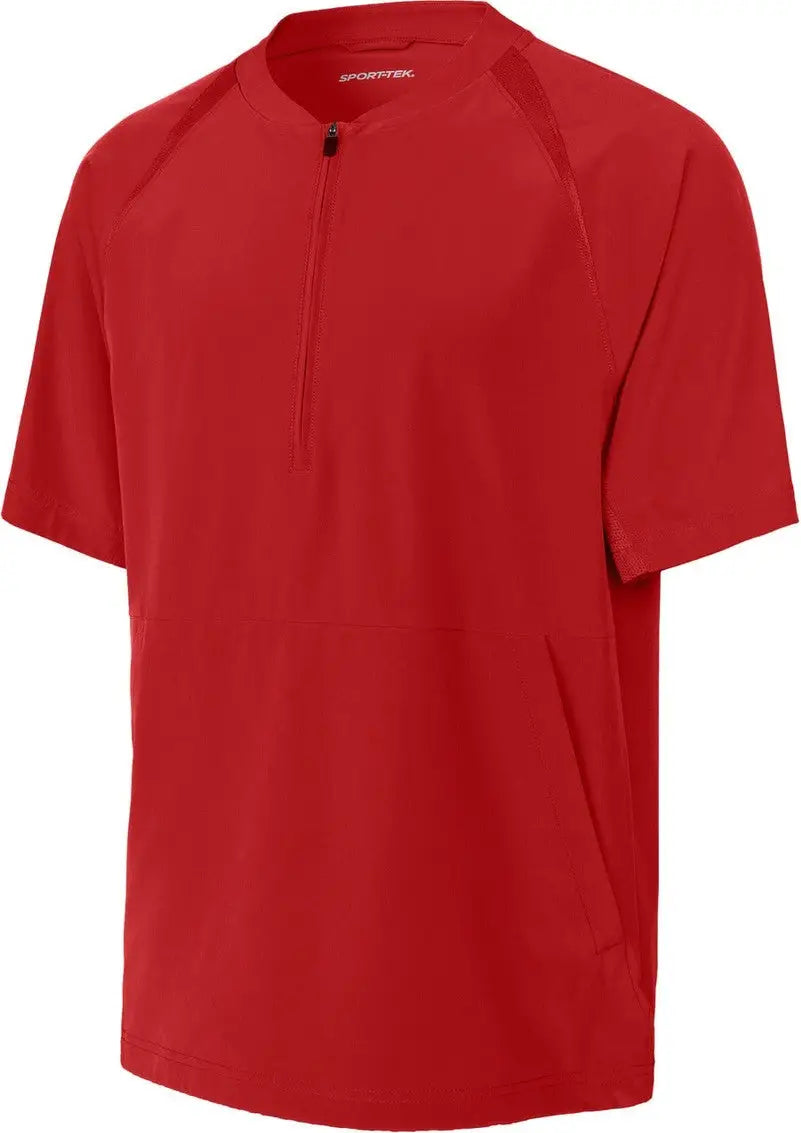 Sport-tek Jst489 Repeat 1/2-zip Short Sleeve Jacket - Deep Red