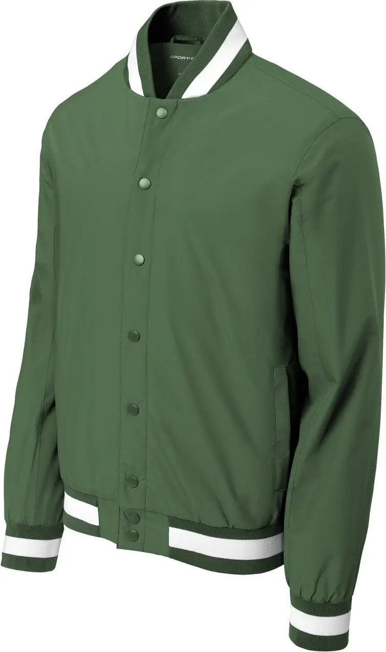 Sport-tek Jst58 Insulated Varsity Jacket - Forest Green