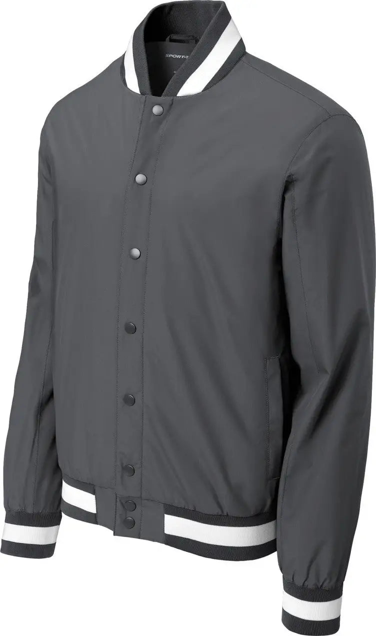 Sport-tek Jst58 Insulated Varsity Jacket - Graphite