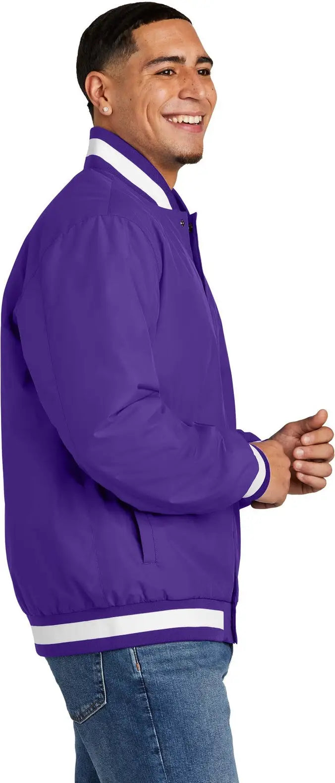 Sport-tek Jst58 Insulated Varsity Jacket - Purple