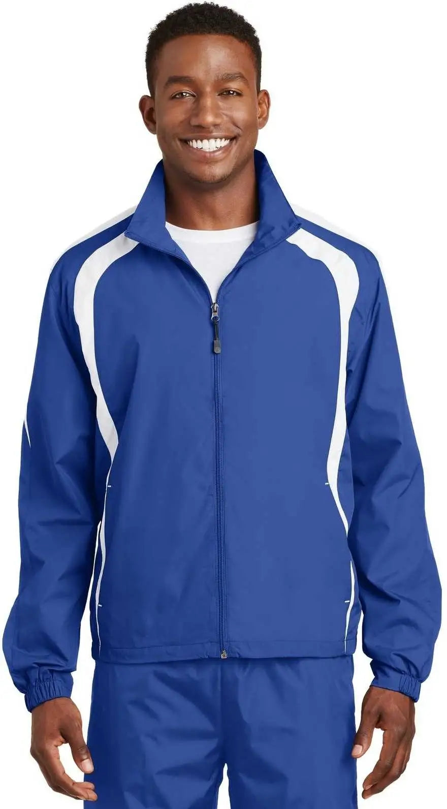 Sport-tek Jst60 Colorblock Raglan Jacket - True Royal White
