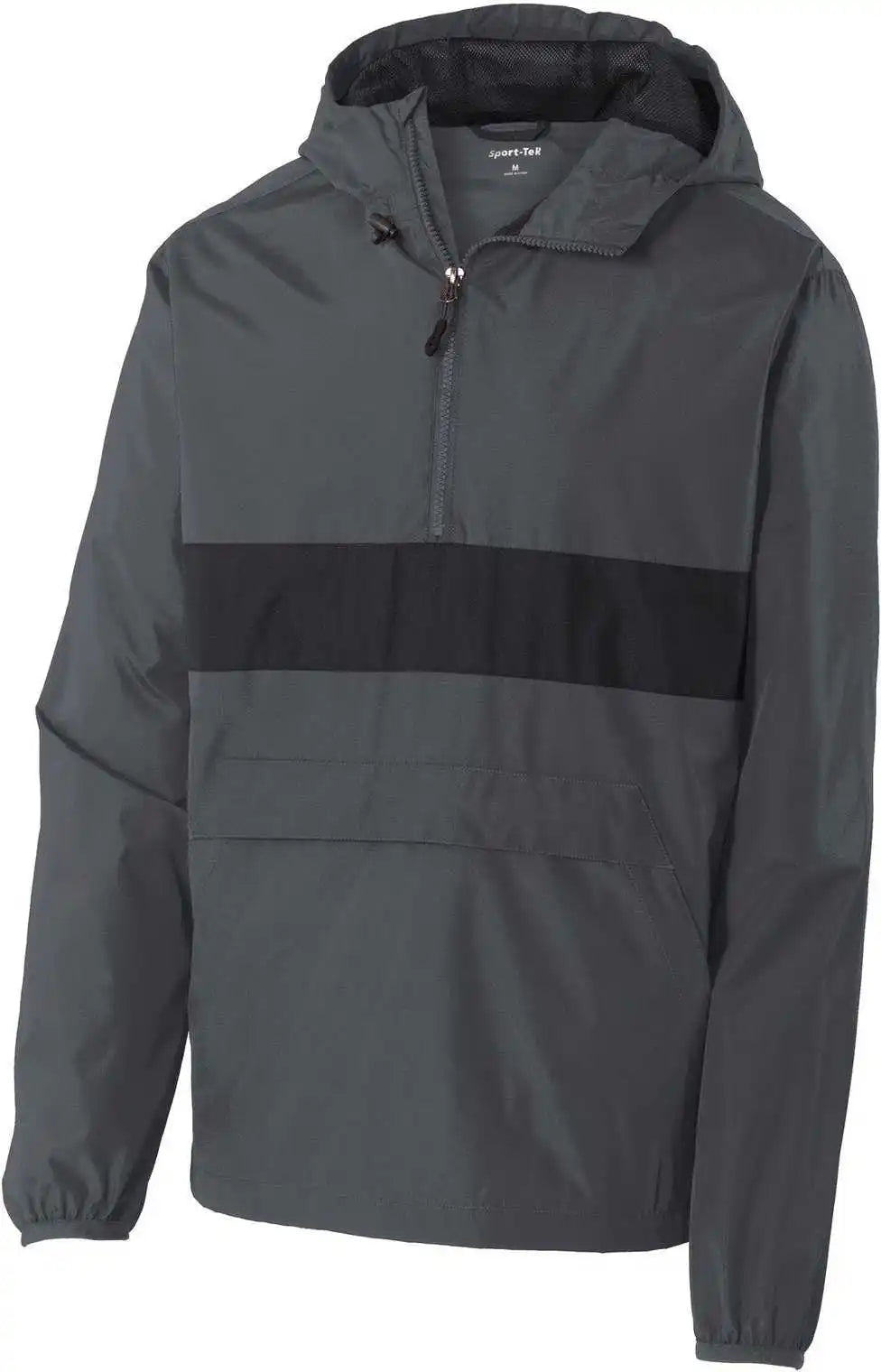 Sport-tek Jst65 Zipped Pocket Anorak - Graphite Black