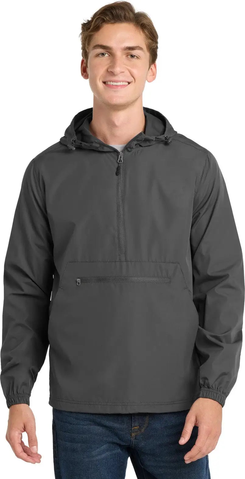 Sport-tek Jst66 Packable Anorak - Graphite