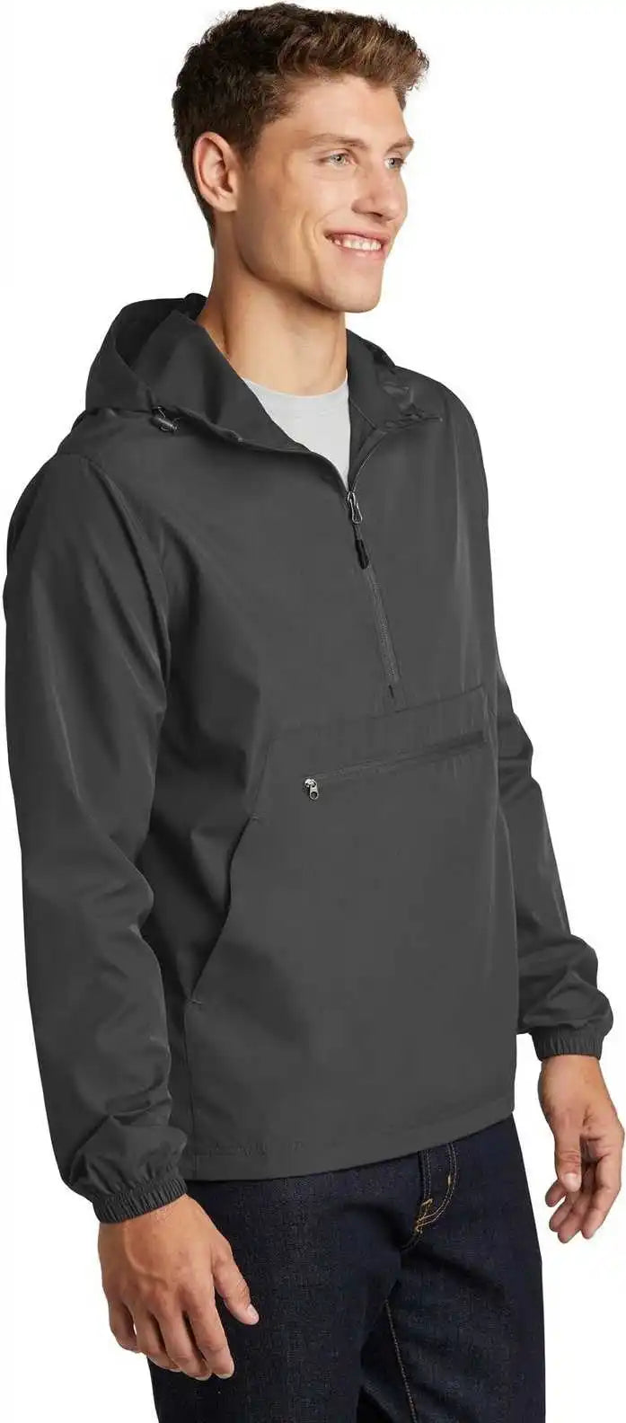 Sport-tek Jst66 Packable Anorak - Graphite