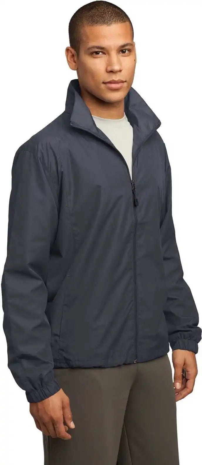 Sport-tek Jst70 Full-zip Wind Jacket - Graphite