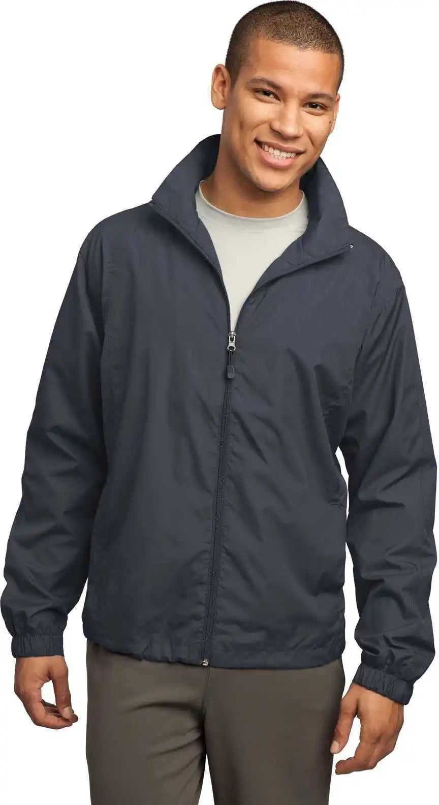 Sport-tek Jst70 Full-zip Wind Jacket - Graphite