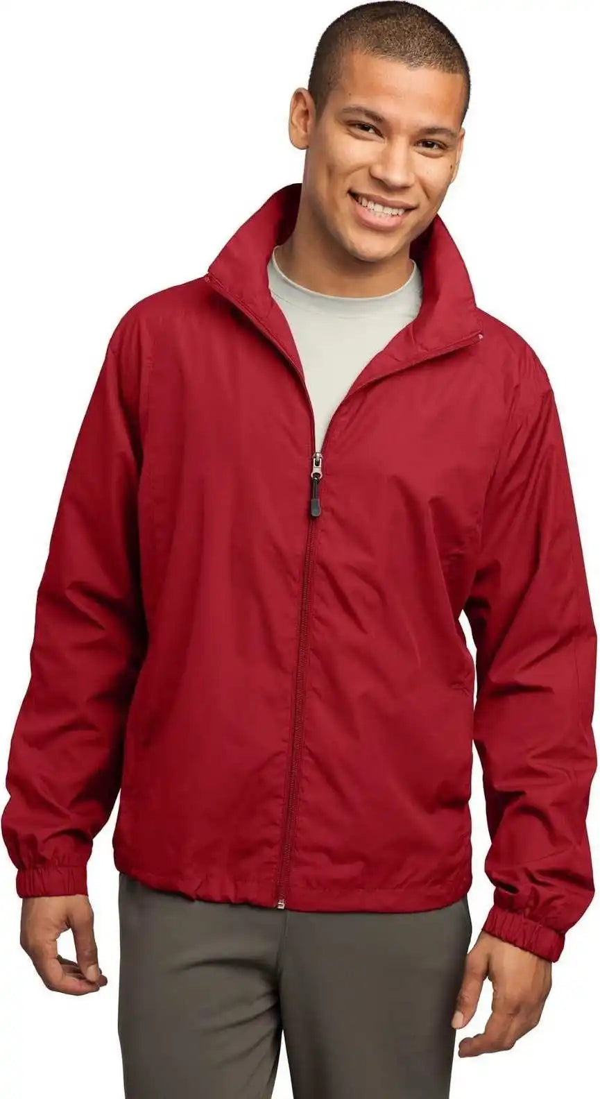 Sport Tek Jst70 Full Zip Wind Jacket True Red