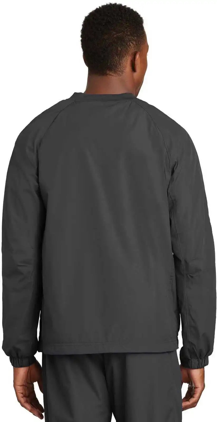 Sport Tek Jst72 v Neck Raglan Wind Shirt Graphite