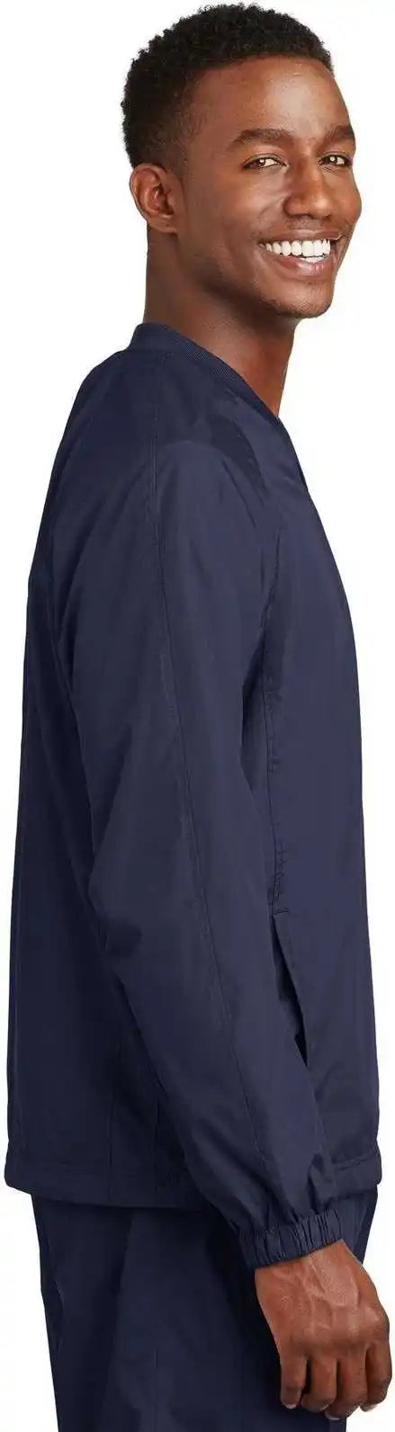 Sport Tek Jst72 v Neck Raglan Wind Shirt True Navy