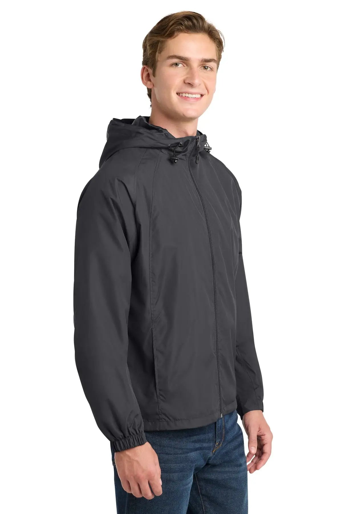 Sport-tek Jst73 Hooded Raglan Jacket - Graphite